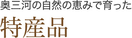 奥三河の自然の恵みで育った特産品