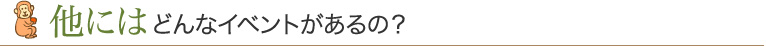 他にはどんなイベントがあるの？