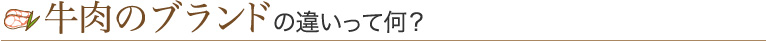 牛肉のブランドの違いって何？