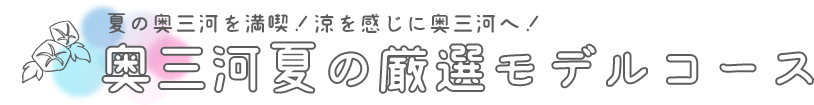 奥三河夏の厳選モデルコース