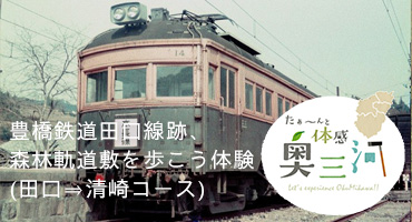 豊橋鉄道田口線跡、森林軌道敷を歩こう体験(田口⇒清崎コース)